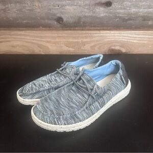 Hey Dude Wendy Sox Ice Blue Women's Casual Slip On Lightweight Loafers Shoes 7